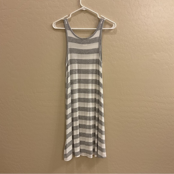 Striped Sleeveless Dress Set - Blue and Gray - Picture 4 of 5